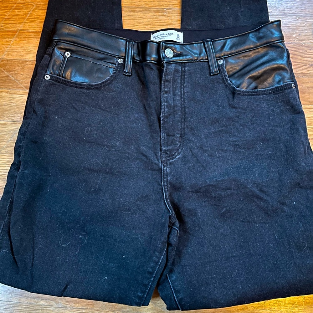 Mixed Fabric Curve Love High Rise Jeans